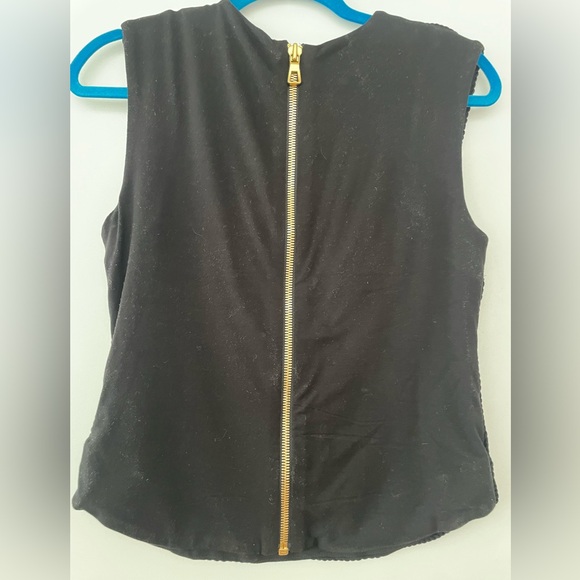 BALMAIN x H&M Sleeveless Rope Braided Top Size 4 Black Gold Tank Top - Picture 2 of 4